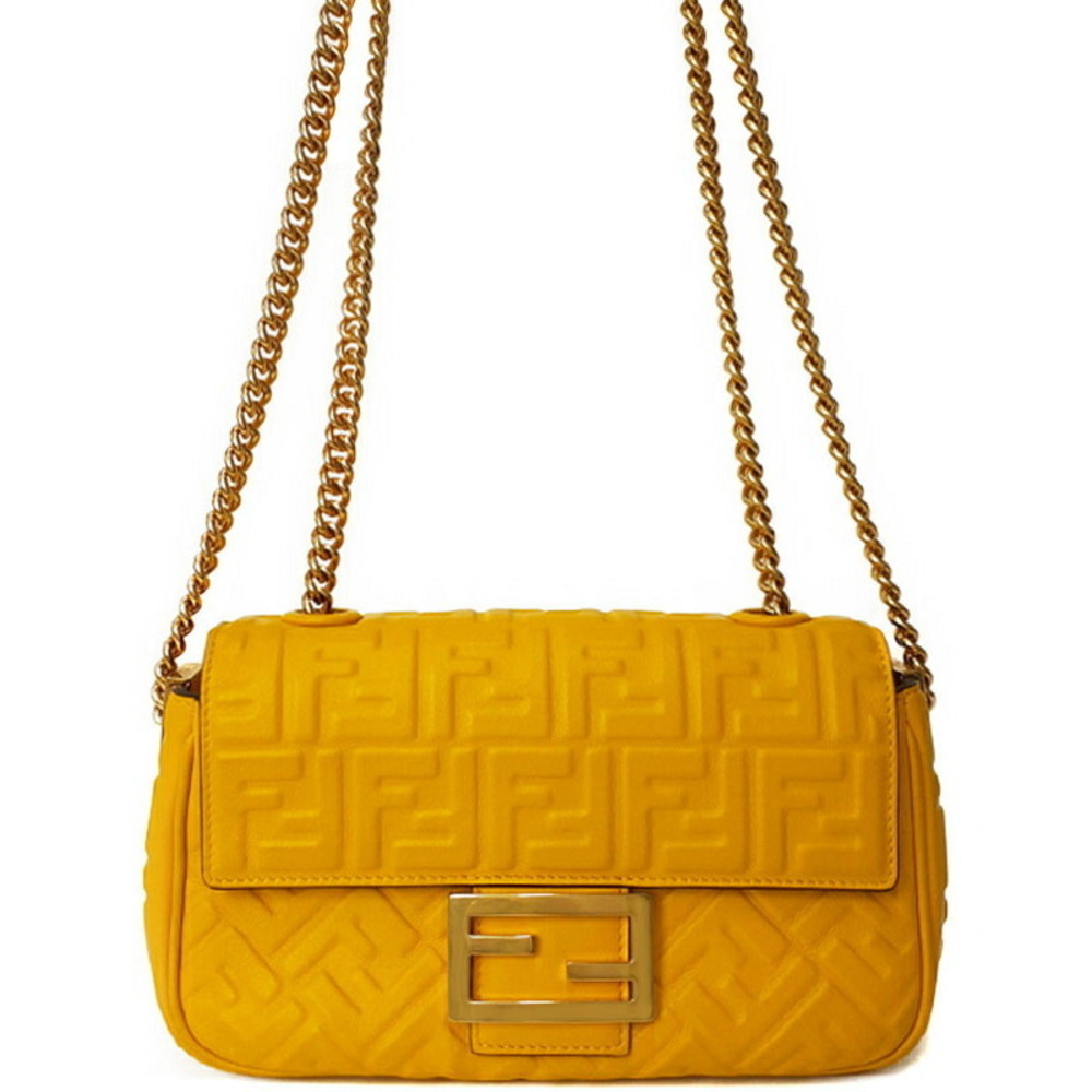 FENDI FF Motif Baguette Chain Midi Shoulder Bag